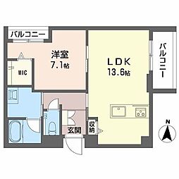 SOIRE 白壁 1LDKの間取図画像