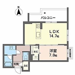 Sha Maison THE ASHIBE 1LDKの間取図画像