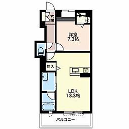 シャーメゾンステージ豊年町 1LDKの間取図画像