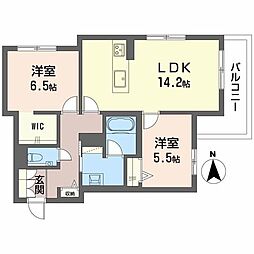 ファミール夜寒 2LDKの間取図画像