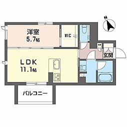 Rio Collina 東山 1LDKの間取図画像