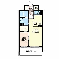 エクセレンス三蔵 1LDKの間取図画像