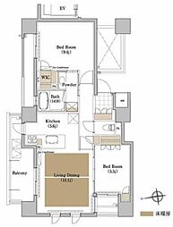 プライムメゾン御器所 2LDKの間取図画像