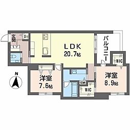 MOAOM 2LDKの間取図画像