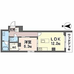 Laulea 1LDKの間取図画像