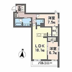 シャーメゾン瑞穂通 2LDKの間取図画像