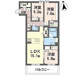 シエル 3LDKの間取図画像