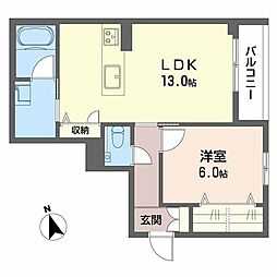 桜香巡周名古屋城前 1LDKの間取図画像