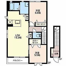 MastTown小山 2LDKの間取図画像