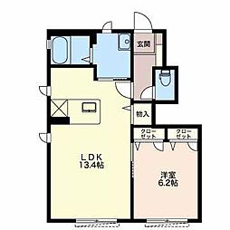 MastTown小山 1LDKの間取図画像