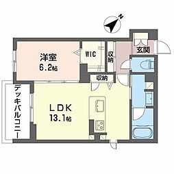 クラヴィーア 1LDKの間取図画像