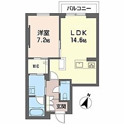 AZUR米山 1LDKの間取図画像