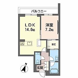 AZUR米山 1LDKの間取図画像