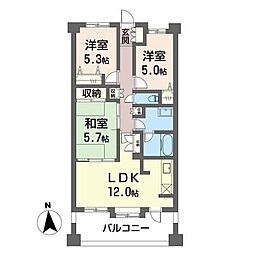 ベルクリア 3LDKの間取図画像