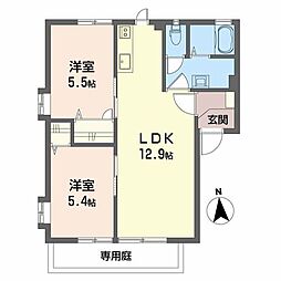 ビクトワールB 2LDKの間取図画像