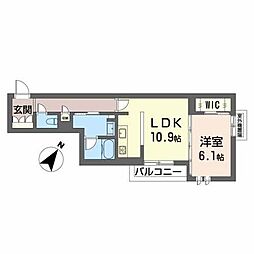 elalivio東本町 1LDKの間取図画像