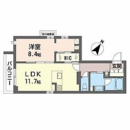 elalivio東本町 1LDKの間取図画像