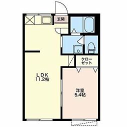 コーポ・サトウ 1LDKの間取図画像