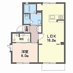 フレグランスUB棟 1LDKの間取図画像