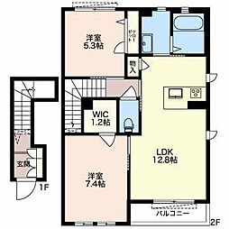 PennyLane1 2LDKの間取図画像