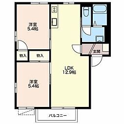 セントビレッジA 2LDKの間取図画像