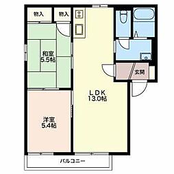 メゾン中丸 2LDKの間取図画像