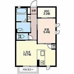 ブエノス中川B棟 1LDKの間取図画像