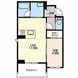 GreenScent 1LDKの間取図画像