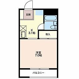コーポごふく 1Kの間取図画像