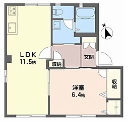 メゾンポラムB 1LDKの間取図画像