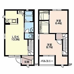 カーサ・フォレスタ 2LDKの間取図画像