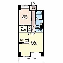 シャンテ岐阜 1LDKの間取図画像