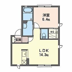 グレースビュー幸 1LDKの間取図画像