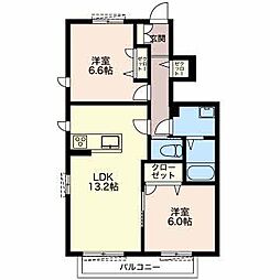 ラパージュ 2LDKの間取図画像