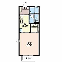 メゾン・イリス 1Kの間取図画像