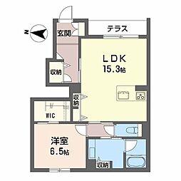 エターナルII 1LDKの間取図画像
