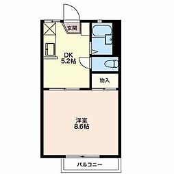 フレグランスりんどう 1DKの間取図画像