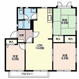 フレグランスA-W 3LDKの間取図画像