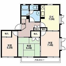 フレグランスアイビーA 3DKの間取図画像