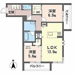 金沢市泉が丘2丁目マンション 2LDKの間取図画像