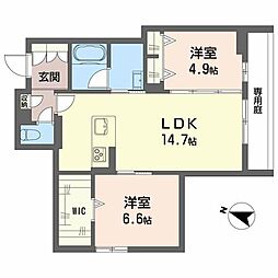 La Palais Vert ラ・パレヴェール 2LDKの間取図画像