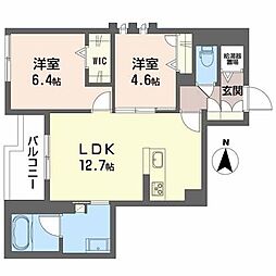 アビタシオン野神 2LDKの間取図画像