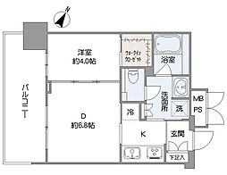 グランドメゾン目黒プレイス 1DKの間取図画像
