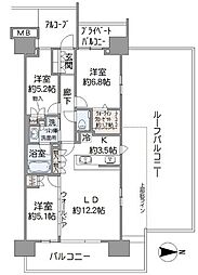 グランドメゾン品川シーサイドの杜 3LDKの間取図画像