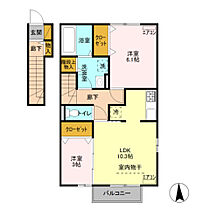 キーマ  ｜ 群馬県高崎市下小鳥町（賃貸アパート2LDK・2階・53.63㎡） その2