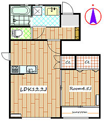 Fiore Tomihisa 1LDKの間取図画像