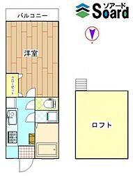 コンフォート高崎 1Kの間取図画像