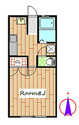 ゆあーずホーム剣崎B 1Kの間取図画像