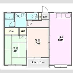 ビューパレス藤井 2LDKの間取図画像