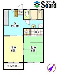 NATSC 2DKの間取図画像